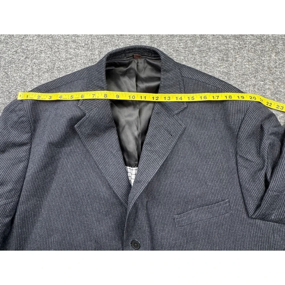 Kroon Sport Coat Mens 48R‎ Blue 100% Wool Striped Ritchie 2 Button *No liner*